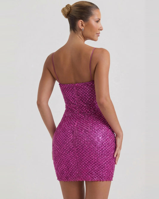 sweetheart sequin spaghetti strap homecoming dress - image 2