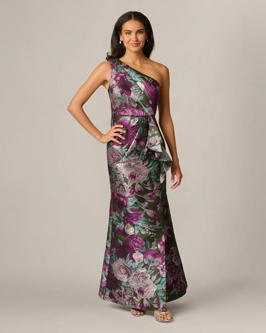 one-shoulder mermaid maxi mother of the bride dress - image 2