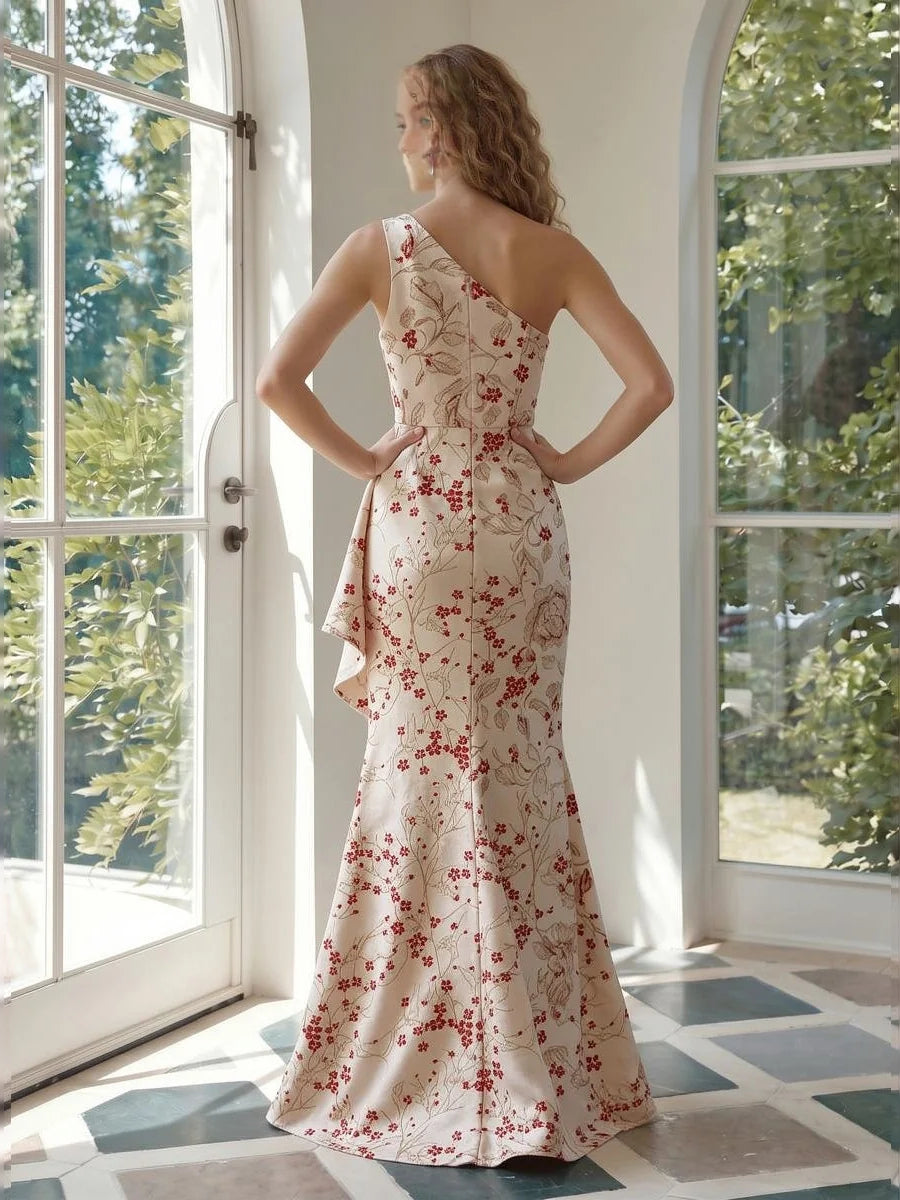 Blush Pink floor-length bridesmaid dress, alternate view showing the bodice and skirt