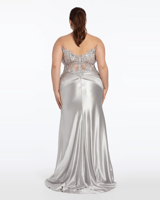 sweetheart column maxi prom dress - image 2