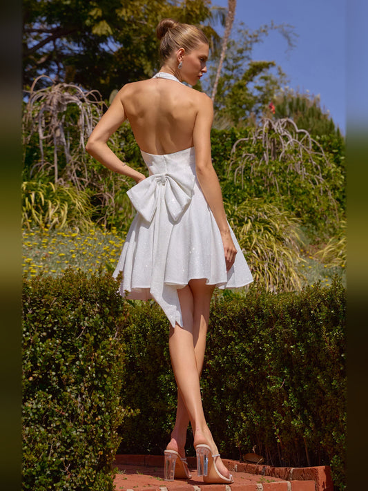 As Picture mini homecoming dress, back view showing the rear of the dress