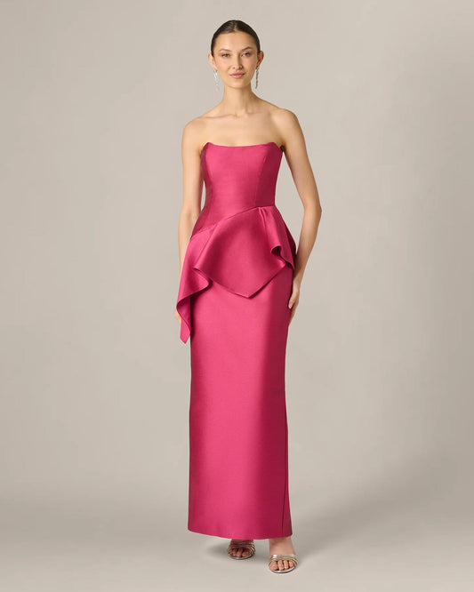 strapless a-line maxi mother of the bride dress - image 2