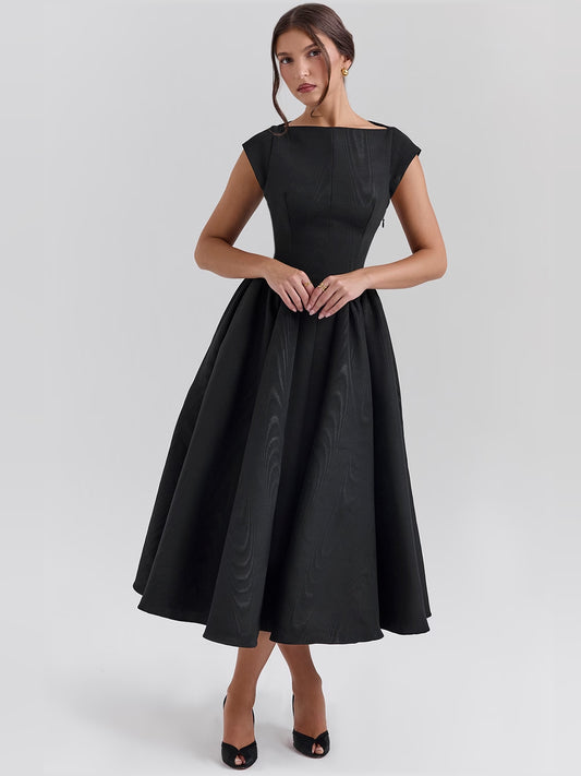 Black midi formal dress, alternate view