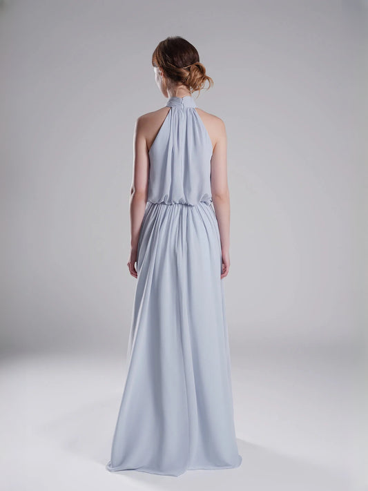 Light Blue floor-length bridesmaid dress, alternate view showing the bodice and skirt