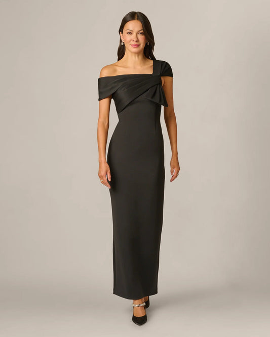 spaghetti strap sheath maxi mother of the bride dress - image 2
