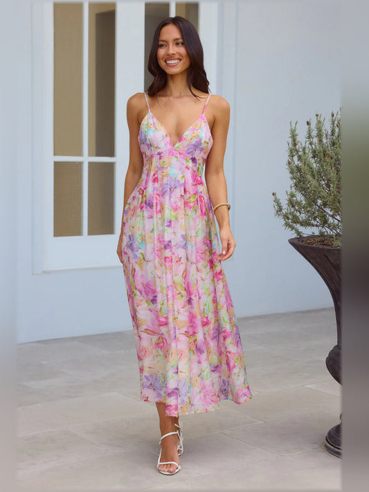 Print midi formal dress with printed pattern, alternate view