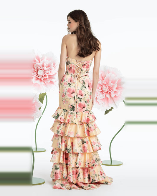 strapless mermaid maxi prom dress - image 2