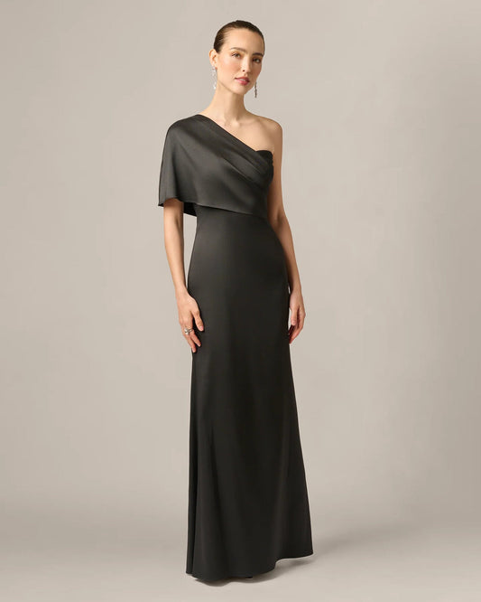 one-shoulder mermaid maxi mother of the bride dress - image 2