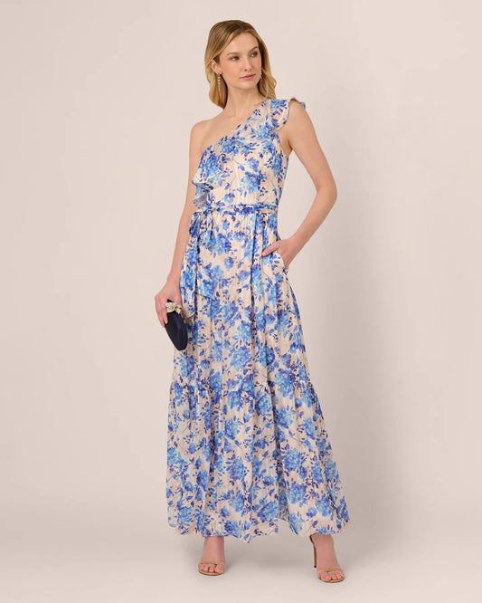 one-shoulder a-line maxi mother of the bride dress - image 2