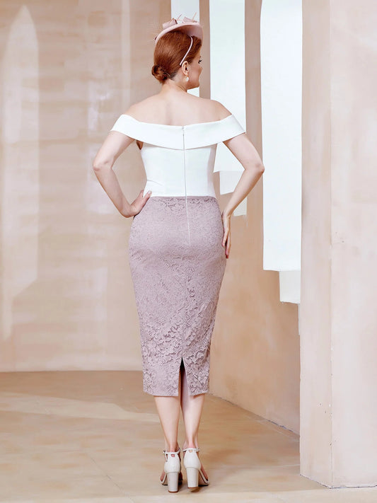 Dusk midi mother of the bride dress, alternate view showing the bodice and skirt