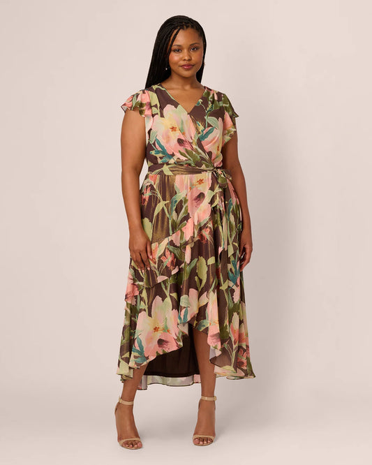 flutter-sleeve a-line midi mother of the bride dress - image 2
