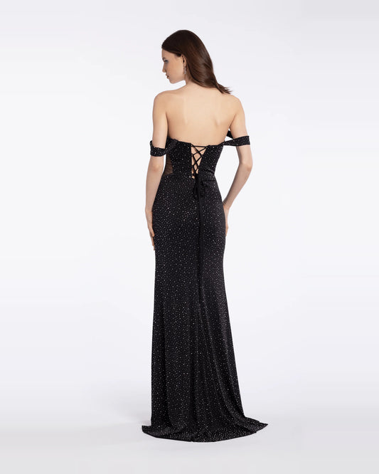 sweetheart column maxi prom dress - image 2