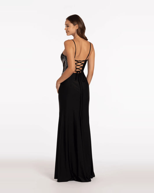sweetheart column maxi prom dress - image 2