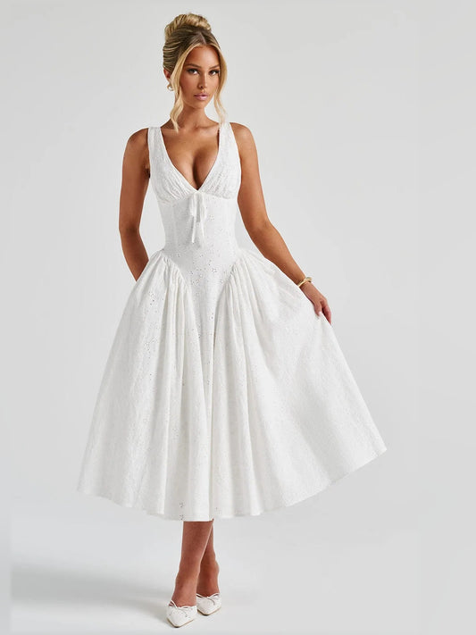 Ivory midi formal dress, alternate view