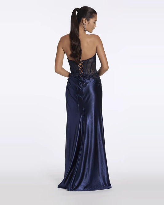 strapless trumpet maxi prom dress - image 2