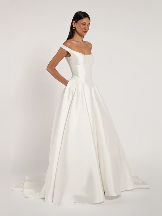 off shoulder ball-gown floor-length formal dress - image 2