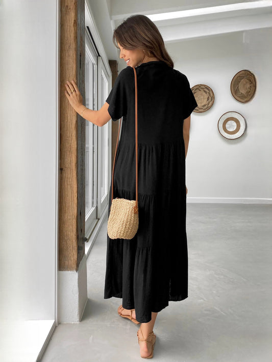 Black midi formal dress, alternate view