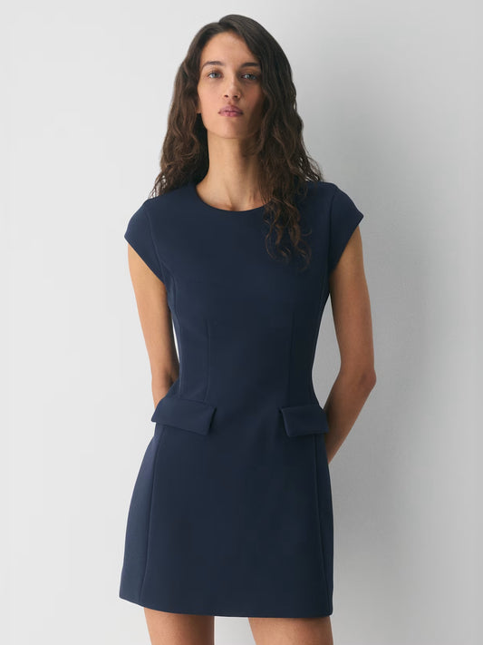 Teal mini homecoming dress, alternate view showing the bodice and skirt