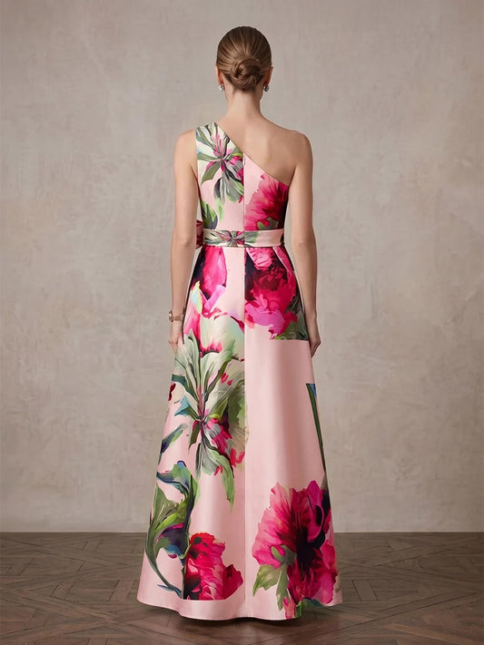 Light Pink floor-length mother of the bride dress, alternate view showing the bodice and skirt