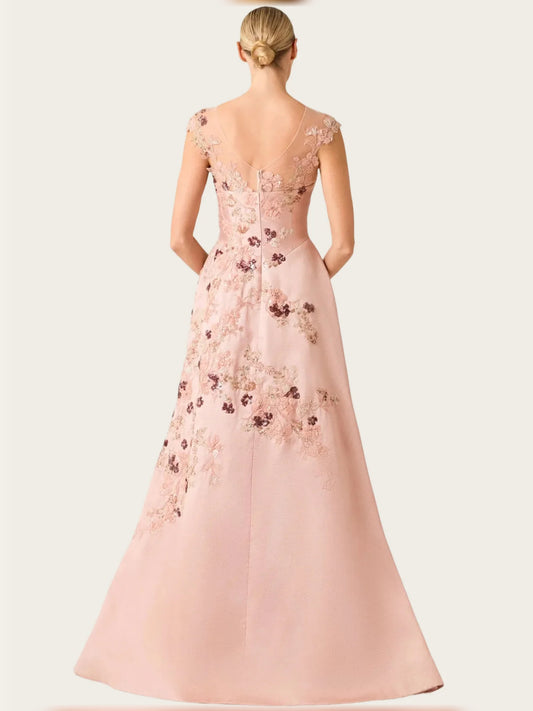 As Picture maxi mother of the bride dress, alternate view showing the bodice and skirt