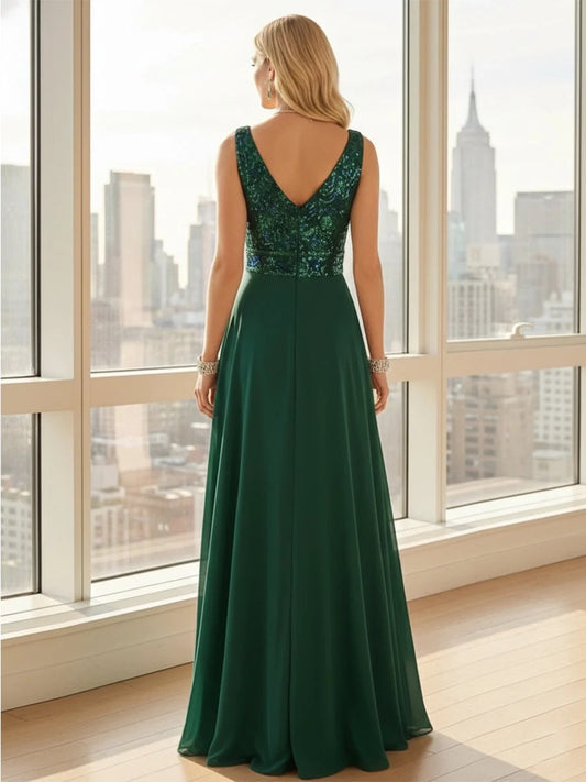 Clover maxi bridesmaid dress, alternate view showing the bodice and skirt