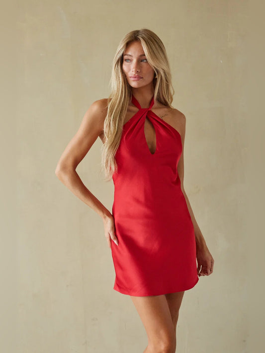 Orange mini homecoming dress, alternate view showing the bodice and skirt