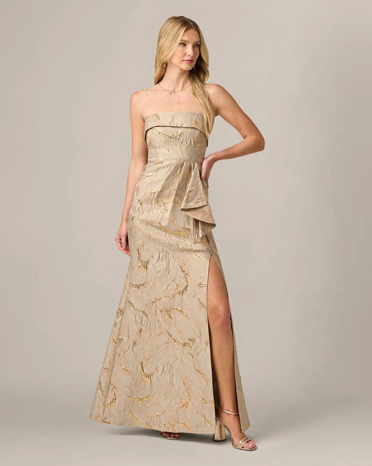 strapless a-line maxi mother of the bride dress - image 2