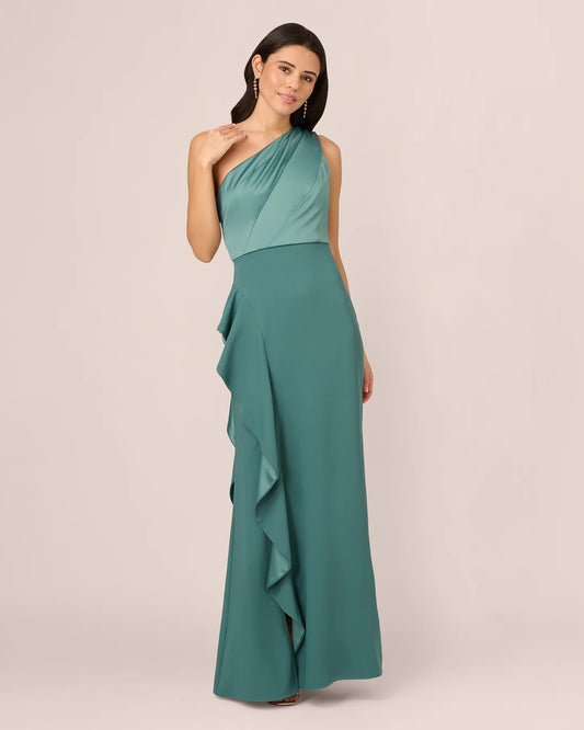one-shoulder mermaid maxi mother of the bride dress - image 2