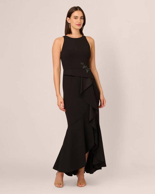 halter neck a-line maxi mother of the bride dress - image 2