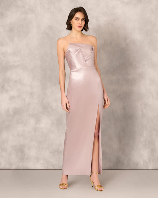 strapless a-line maxi mother of the bride dress - image 2