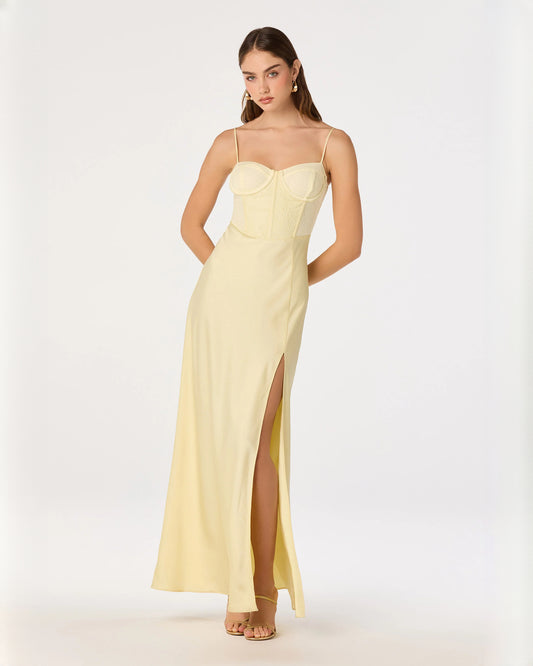 sweetheart satin a-line maxi bridesmaid dress - image 2