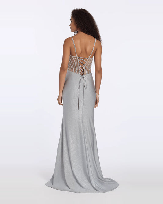 sweetheart column maxi prom dress - image 2