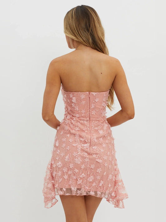 As Picture mini homecoming dress, back view showing the rear of the dress