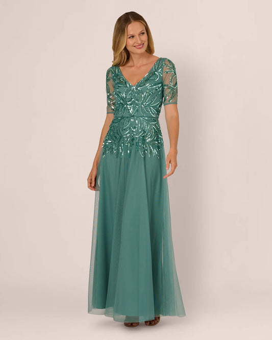 a-line maxi mother of the bride dress - image 2