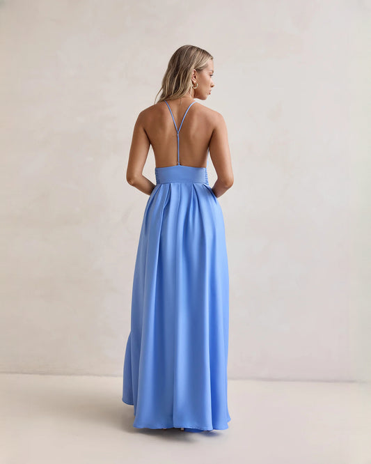 sleeveless chiffon a-line maxi bridesmaid dress - image 2