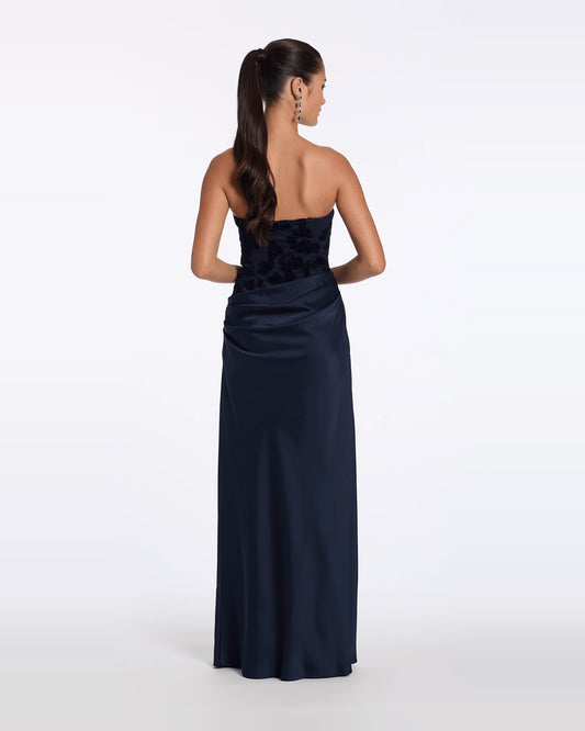 square neck column maxi prom dress - image 2