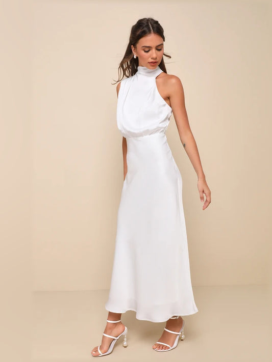 White midi formal dress, alternate view