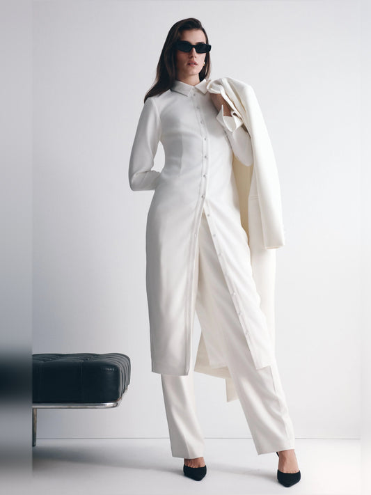 White midi formal dress, alternate view