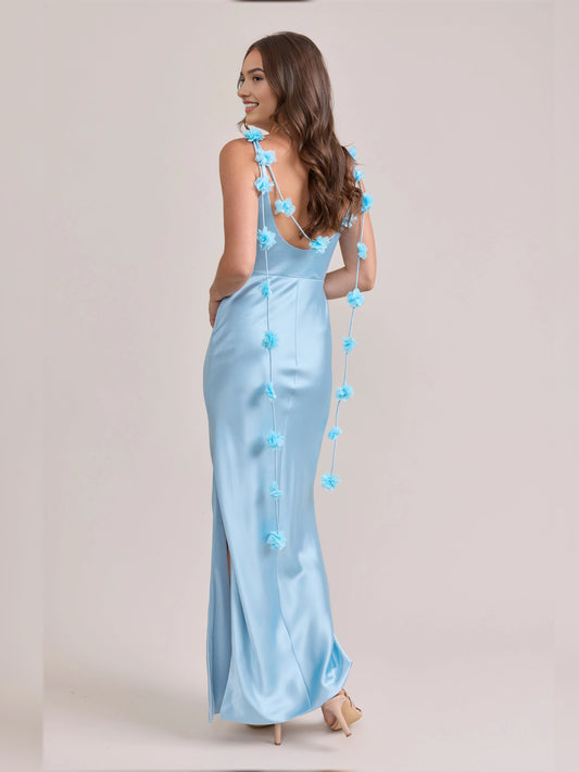 Daffodil maxi bridesmaid dress, alternate view showing the bodice and skirt