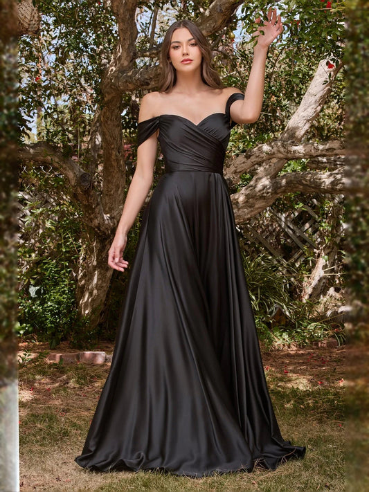 Black floor-length prom dress, alternate view showing the bodice and skirt