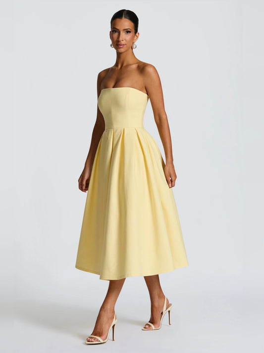 Lemon midi formal dress, alternate view