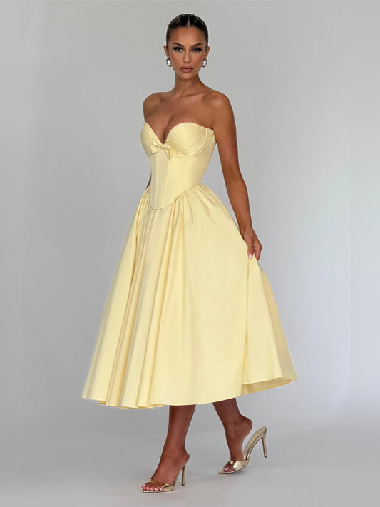 Lemon midi formal dress, alternate view