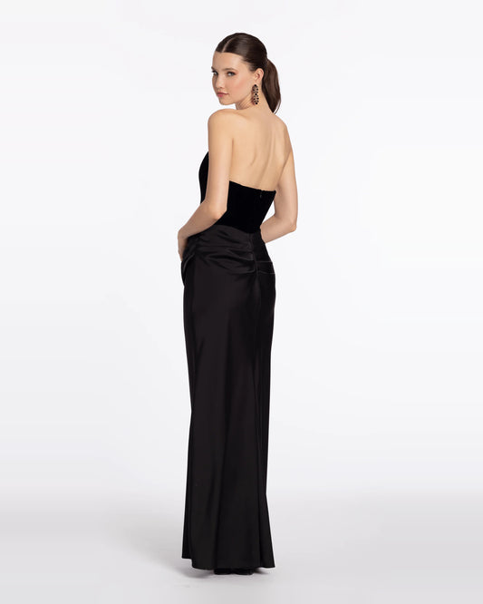 strapless column maxi prom dress - image 2