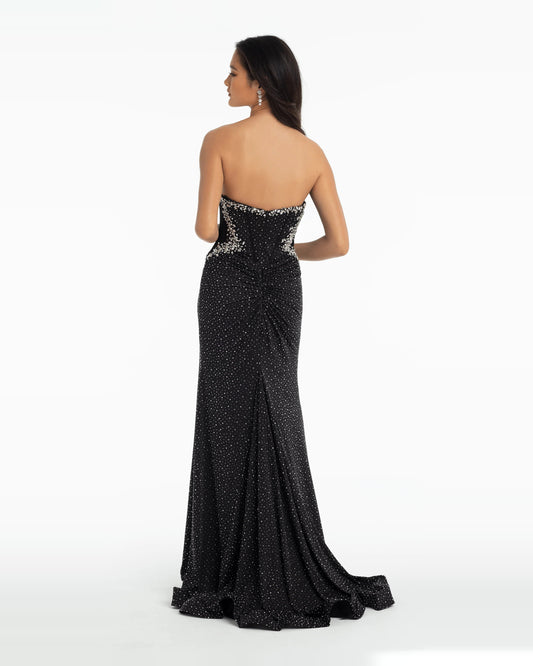 sweetheart trumpet maxi prom dress - image 2