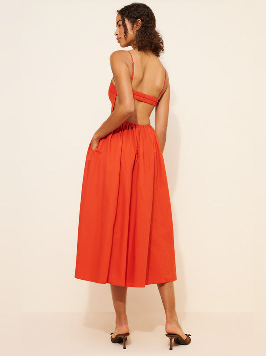 Pink midi formal dress, alternate view