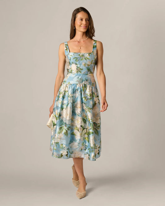 square neck a-line maxi mother of the bride dress - image 2