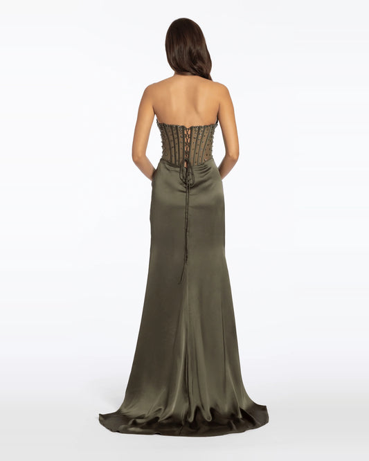 sweetheart column maxi prom dress - image 2