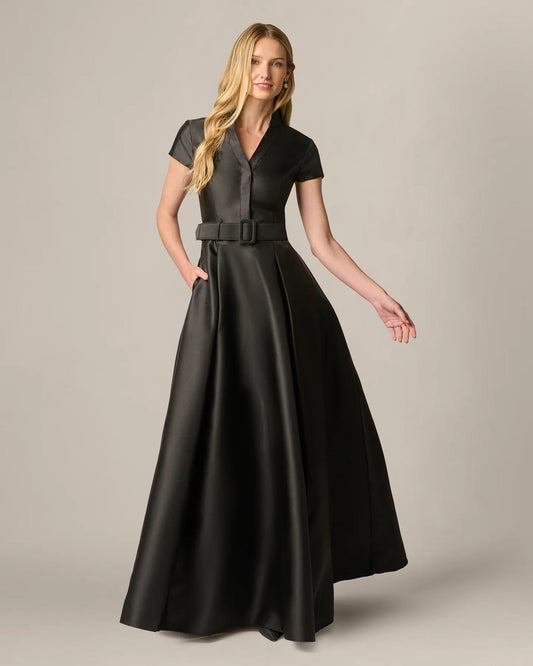 spaghetti strap a-line maxi mother of the bride dress - image 2