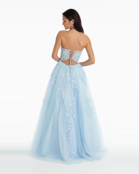 scoop neck ball-gown floor-length prom dress - image 2