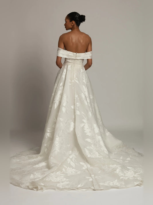 off shoulder ball-gown floor-length formal dress - image 2